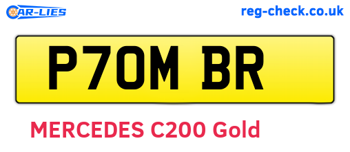 P70MBR are the vehicle registration plates.