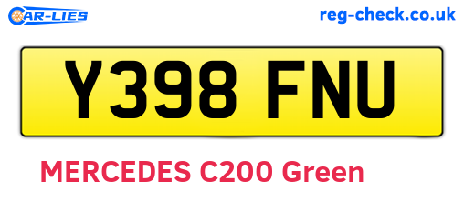 Y398FNU are the vehicle registration plates.