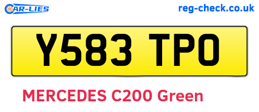 Y583TPO are the vehicle registration plates.