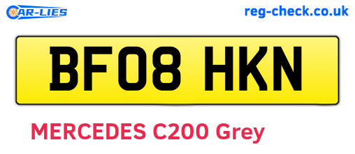 BF08HKN are the vehicle registration plates.