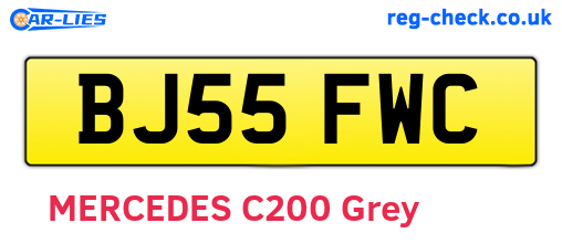 BJ55FWC are the vehicle registration plates.