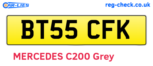 BT55CFK are the vehicle registration plates.