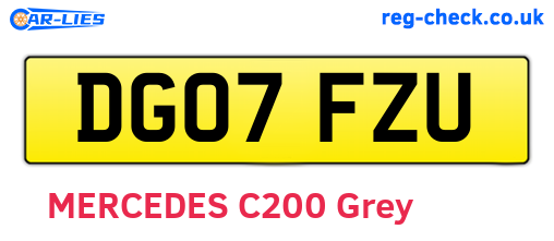 DG07FZU are the vehicle registration plates.