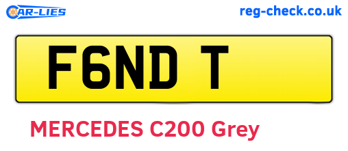 F6NDT are the vehicle registration plates.