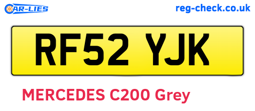 RF52YJK are the vehicle registration plates.