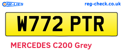 W772PTR are the vehicle registration plates.