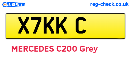 X7KKC are the vehicle registration plates.