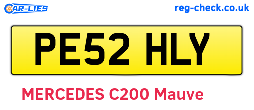 PE52HLY are the vehicle registration plates.