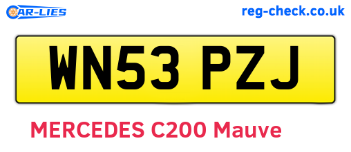 WN53PZJ are the vehicle registration plates.