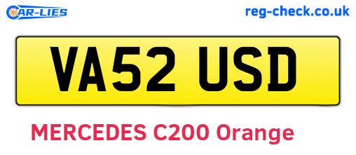 VA52USD are the vehicle registration plates.