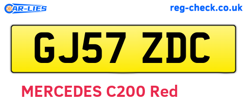 GJ57ZDC are the vehicle registration plates.