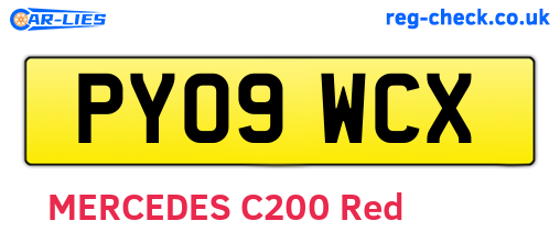 PY09WCX are the vehicle registration plates.