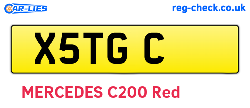 X5TGC are the vehicle registration plates.