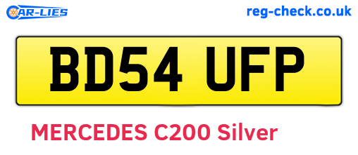BD54UFP are the vehicle registration plates.