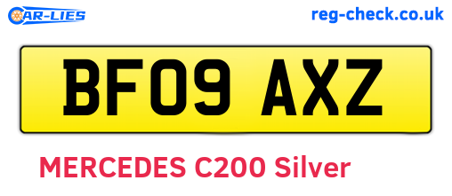 BF09AXZ are the vehicle registration plates.