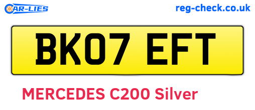 BK07EFT are the vehicle registration plates.