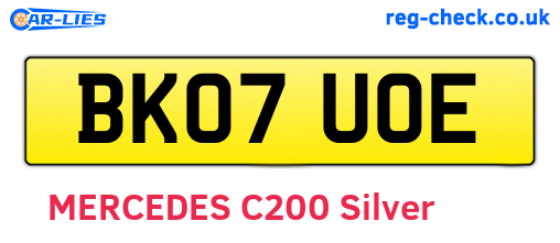 BK07UOE are the vehicle registration plates.
