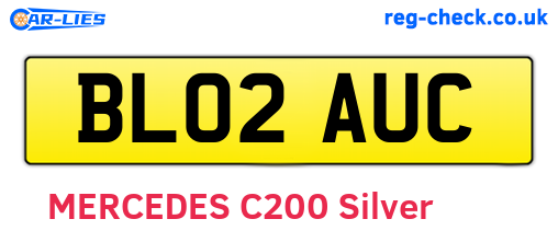 BL02AUC are the vehicle registration plates.
