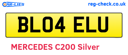 BL04ELU are the vehicle registration plates.