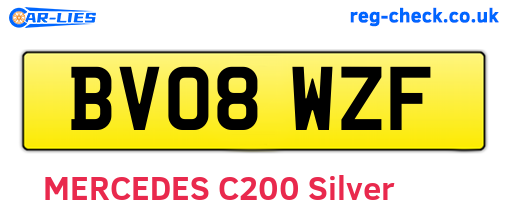 BV08WZF are the vehicle registration plates.