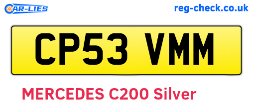 CP53VMM are the vehicle registration plates.