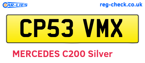 CP53VMX are the vehicle registration plates.