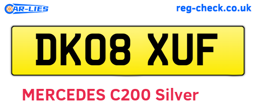 DK08XUF are the vehicle registration plates.