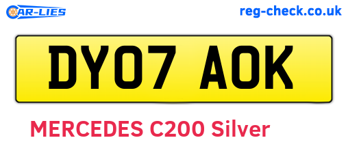 DY07AOK are the vehicle registration plates.