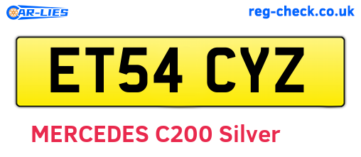 ET54CYZ are the vehicle registration plates.