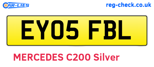 EY05FBL are the vehicle registration plates.