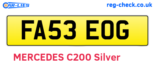 FA53EOG are the vehicle registration plates.