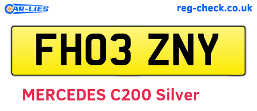 FH03ZNY are the vehicle registration plates.