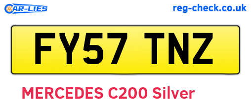 FY57TNZ are the vehicle registration plates.