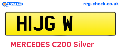 H1JGW are the vehicle registration plates.