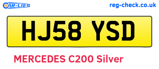 HJ58YSD are the vehicle registration plates.