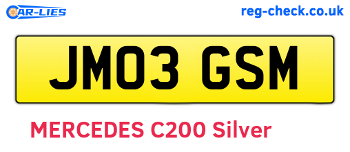 JM03GSM are the vehicle registration plates.