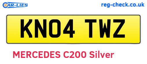 KN04TWZ are the vehicle registration plates.