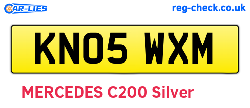 KN05WXM are the vehicle registration plates.