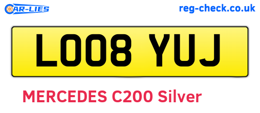 LO08YUJ are the vehicle registration plates.