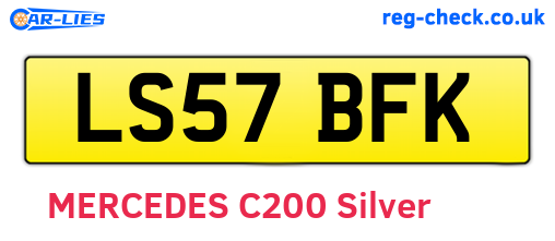 LS57BFK are the vehicle registration plates.