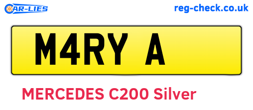 M4RYA are the vehicle registration plates.