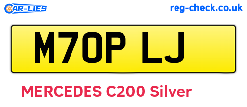 M70PLJ are the vehicle registration plates.