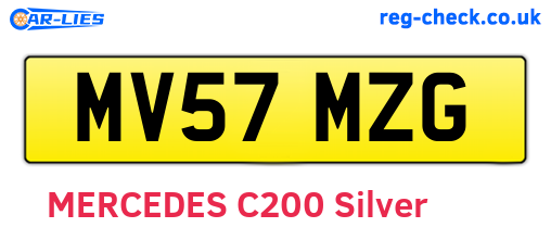MV57MZG are the vehicle registration plates.