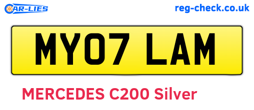 MY07LAM are the vehicle registration plates.