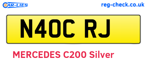N40CRJ are the vehicle registration plates.