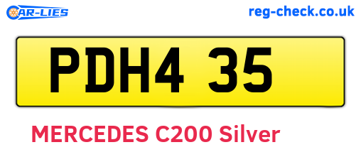 PDH435 are the vehicle registration plates.
