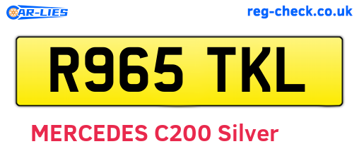 R965TKL are the vehicle registration plates.