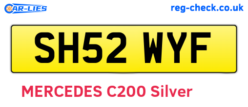 SH52WYF are the vehicle registration plates.