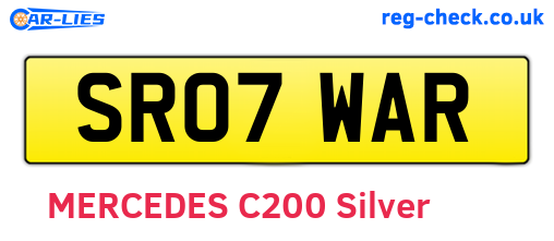 SR07WAR are the vehicle registration plates.