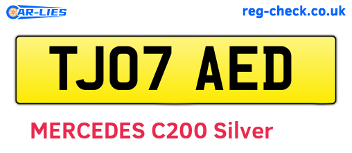 TJ07AED are the vehicle registration plates.
